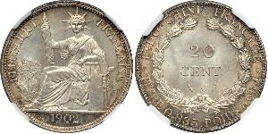 20 Cent Französisch-Indochina (1887-1954) Silber 