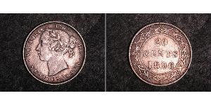 20 Cent Neufundland und Labrador / Kanada Silber Victoria (1819 - 1901)