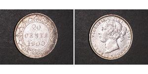20 Cent Neufundland und Labrador / Kanada Silber Victoria (1819 - 1901)