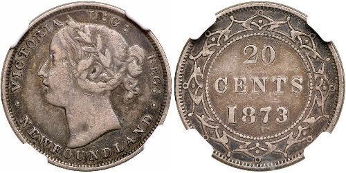 20 Cent Neufundland und Labrador / Kanada Silber Victoria (1819 - 1901)