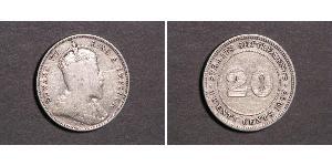 20 Cent Straits Settlements (1826 - 1946) Silber Eduard VII (1841-1910)