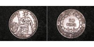 20 Cent French Indochina (1887-1954) 銀 
