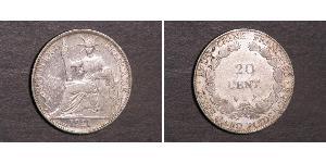 20 Cent French Indochina (1887-1954) 銀 