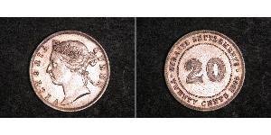 20 Cent 海峡殖民地 銀 维多利亚 (英国君主)