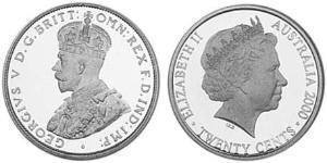 20 Cent 澳大利亚 銀 伊丽莎白二世 (1926-2022)