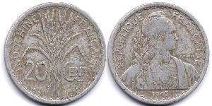 20 Cent French Indochina (1887-1954) 铝 