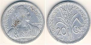 20 Cent French Indochina (1887-1954) 铝 