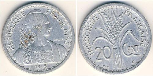 20 Cent French Indochina (1887-1954) 铝 