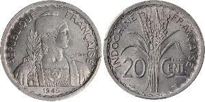 20 Cent French Indochina (1887-1954) 銅/镍 