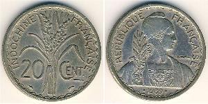 20 Cent French Indochina (1887-1954) 銅/镍 