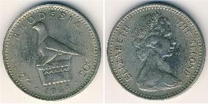 20 Cent / 2 Shilling Rhodesien (1965 - 1979) Kupfer/Nickel 