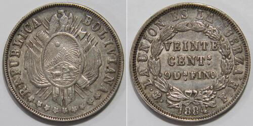 20 Centavo Bolivia Argento 