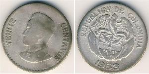 20 Centavo Colombia (1886 - ) Argento 