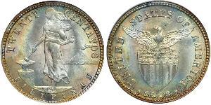 20 Centavo Filippine Argento 