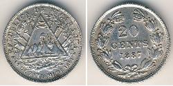 20 Centavo Nicaragua (1821 - ) Argento 