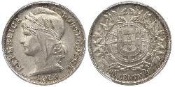 20 Centavo Prima repubblica portoghese (1910 - 1926) Argento 