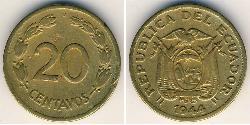 20 Centavo Ecuador (1830 - ) Brass 