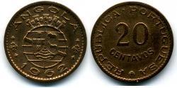 20 Centavo Portuguese Angola (1575-1975) / Portugal Bronce 