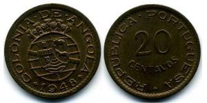 20 Centavo Portugal / Portuguese Angola (1575-1975) Bronce 