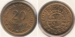 20 Centavo Santo Tomé y Príncipe (1469 - 1975) Bronce 