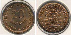 20 Centavo Santo Tomé y Príncipe (1469 - 1975) Bronce 