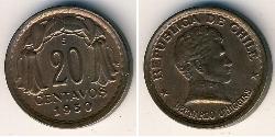 20 Centavo Chile Bronze 