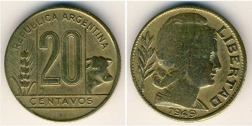 20 Centavo Argentine Republic (1861 - ) Bronze/Aluminium 
