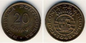 20 Centavo Portogallo / Portuguese Angola (1575-1975) Bronzo 