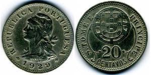 20 Centavo São Tomé and Príncipe (1469 - 1975) Copper/Zinc 