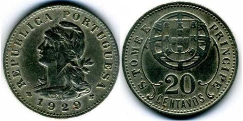 20 Centavo São Tomé and Príncipe (1469 - 1975) Copper/Zinc 