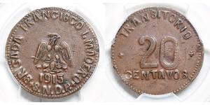 20 Centavo Mexique (1867 - ) Cuivre 