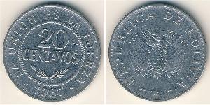 20 Centavo Bolivie (1825 - ) Cuivre/Nickel 