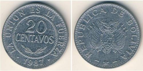 20 Centavo Bolivie (1825 - ) Cuivre/Nickel 