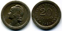 20 Centavo Première République portugaise (1910 - 1926) Cuivre/Nickel 