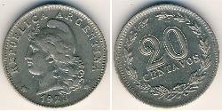 20 Centavo Argentinien (1861 - ) Kupfer/Nickel 