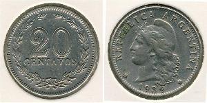 20 Centavo Argentinien (1861 - ) Kupfer/Nickel 