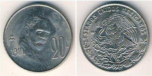 20 Centavo Mexiko (1867 - ) Kupfer/Nickel 