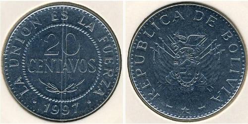 20 Centavo Bolivia (1825 - ) Níquel/Cobre 