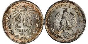 20 Centavo México (1867 - ) Plata 