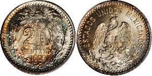 20 Centavo México (1867 - ) Plata 