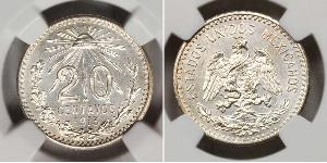 20 Centavo México (1867 - ) Plata 