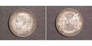 20 Centavo Puerto Rico Plata Alfonso XIII of Spain (1886 - 1941)