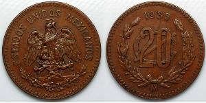 20 Centavo Messico (1867 - ) Rame 
