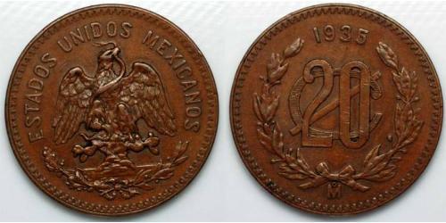 20 Centavo Messico (1867 - ) Rame 