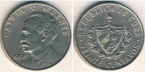 20 Centavo Cuba (1898 - ) Rame/Nichel 
