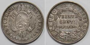 20 Centavo Bolivien Silber 