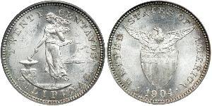 20 Centavo Philippinen Silber 