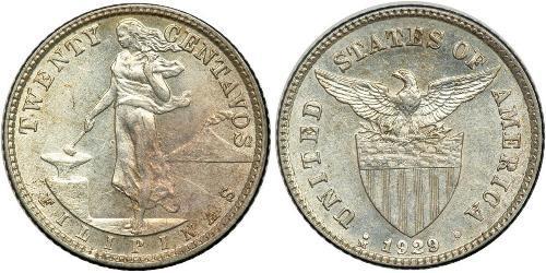 20 Centavo Philippinen Silber 