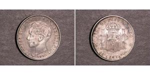 20 Centavo Puerto Rico Silver Alfonso XIII of Spain (1886 - 1941)