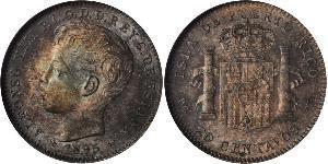 20 Centavo Puerto Rico (1898 - ) Silver Alfonso XIII of Spain (1886 - 1941)